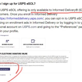 USPS电子签名网上签收信件包裹服务...
