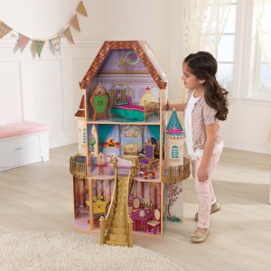 KidKraft 大型迪士尼Belle公主城堡娃娃屋，含13个家具配件
