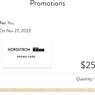 Nordstrom购买礼卡🈵️$150送...