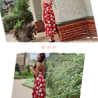 夏日穿搭 |  热情的红色长裙...