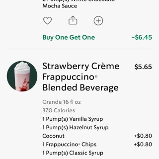 买了一杯草莓🍓黑暗frappuccino...