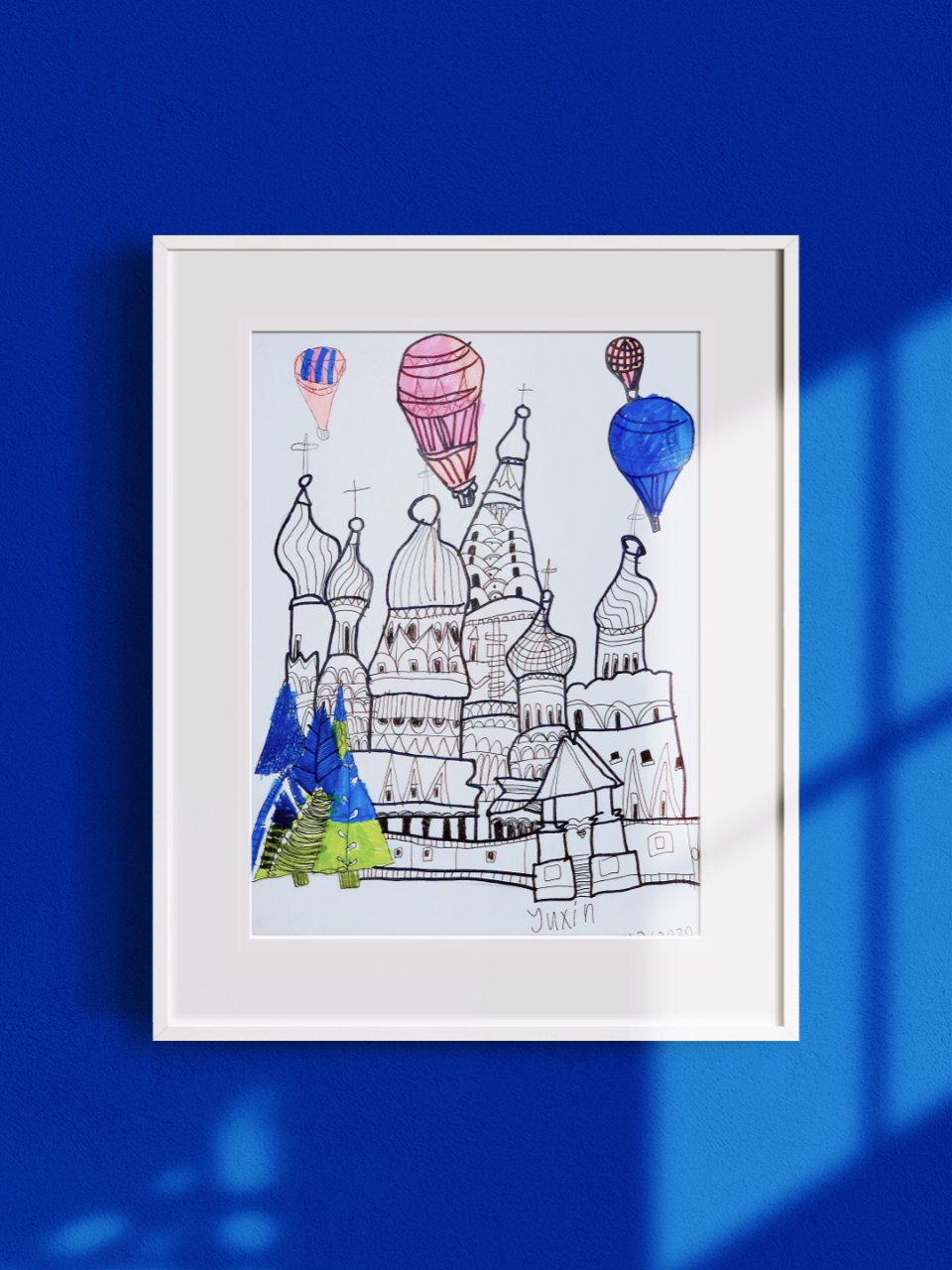 家有爱画画的娃🎨线描作品「城堡与热气球」...