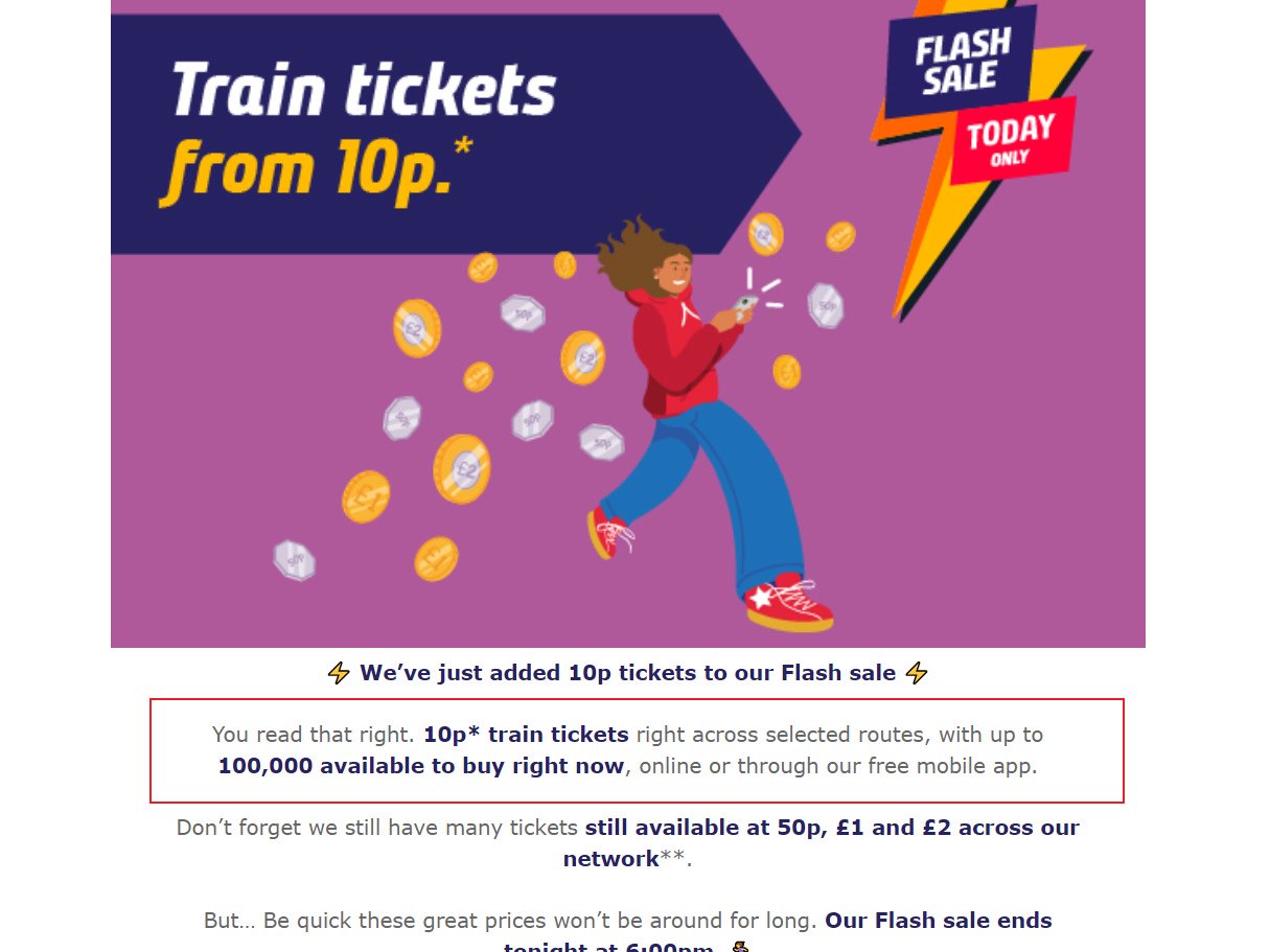 Northern火车票加入了10p车票，...
