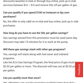 BJ’s油价减60¢/gallon‼️‼...