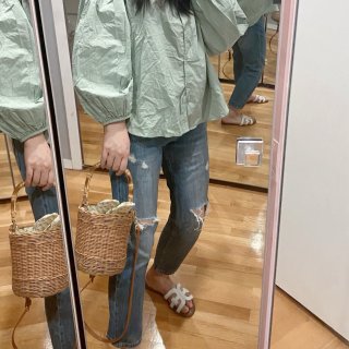 Shein文艺范儿oversized衬衫...