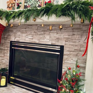 我家壁炉圣诞装饰...