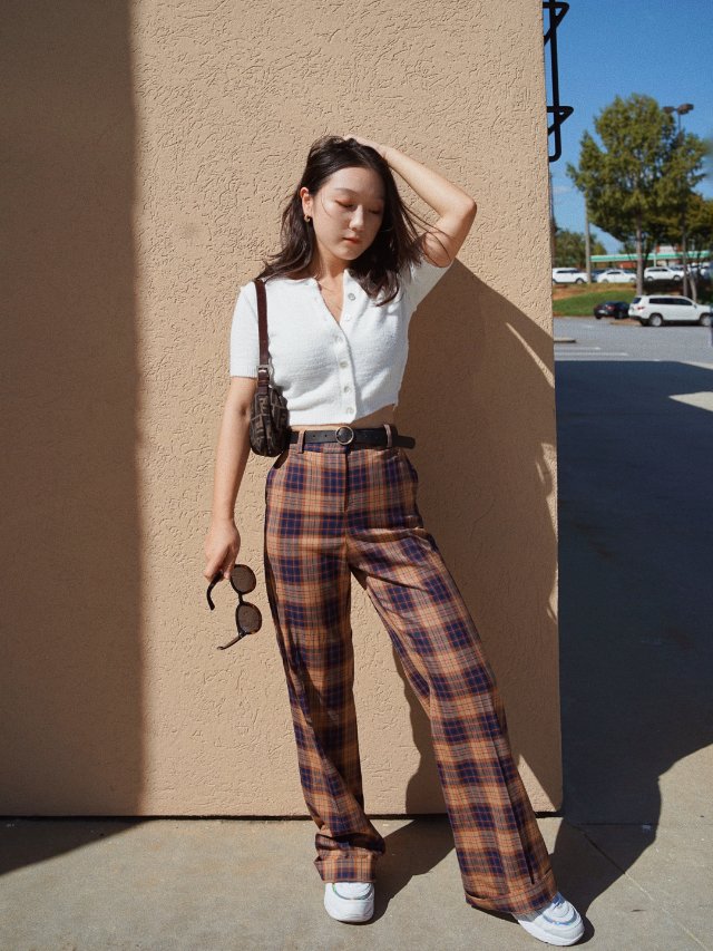 OOTD|夏末初秋的元气穿搭| 必备格纹