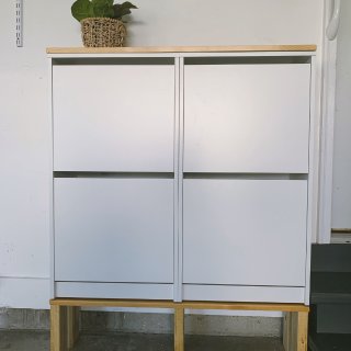 IKEA BISSA 鞋柜改造DIY...