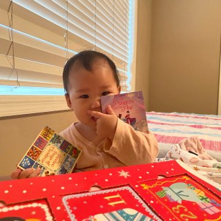 十个月的宝宝早起自己看书...