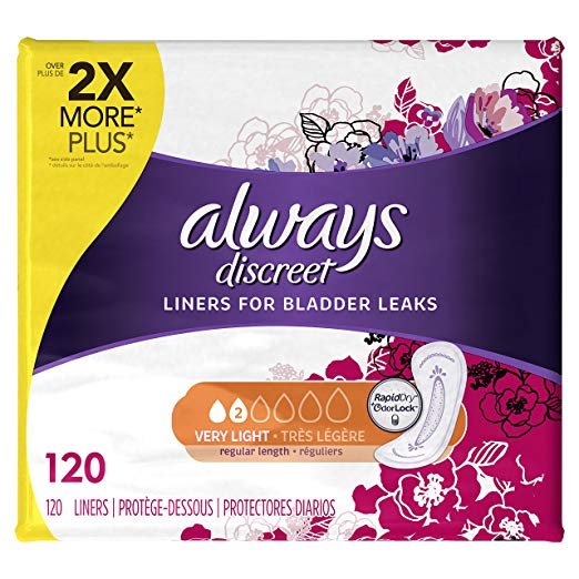 Discreet, Incontinence Liners, Very Light, Regular Length, 120 Count