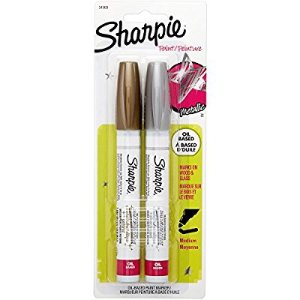 Sharpie Oil-Based Paint Markers, Medium Point, Metallic Gold and Silver, 2 Count - Great for Rock Painting