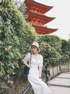 日本游记🇯🇵清水寺➕三年坂二年坂➕UO法式方领小白裙
