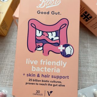 Boots Good Gut Live Friendly Bacteria + Skin & Hair Support 30 Capsules - Boots