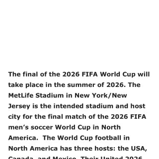 真的定了！2026世界杯的决赛战场就在新...