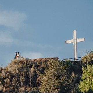 新墨西哥婚纱照 | 山顶的十字架与落日余...