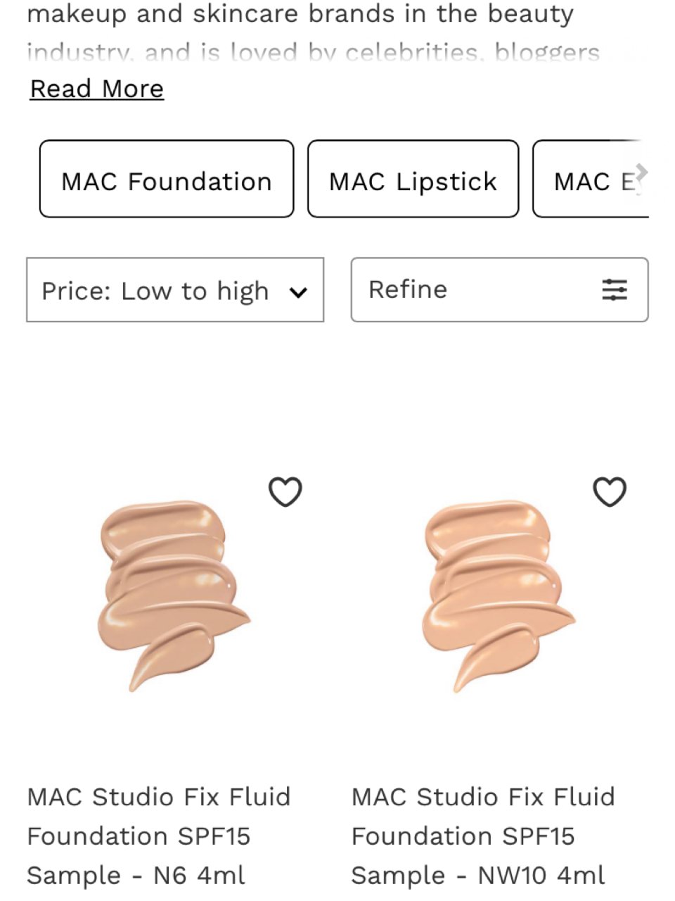 M.A.C 魅可,MAC Studio Fix Fluid Foundation SPF15 Sample - NW13 4ml - LOOKFANTASTIC