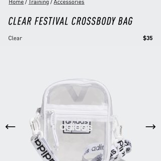 Adidas 阿迪达斯,透明斜挎包,adidas Clear Festival Crossbody Bag | DSW