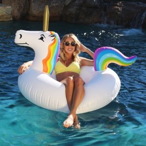 $13.00/原价$19.99 GoFloats Unicorn Pool Raft️独角兽游泳圈