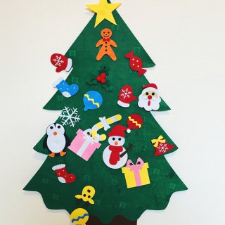 DIY Felt Christmas Tree, Set with 30PCS Ornaments Home Decorations, Wall Hanging Xmas Children's Felt Craft Kits for Kids Set New Year Gifts Party Supplies（3.3x2.1ft） : Toys & Games