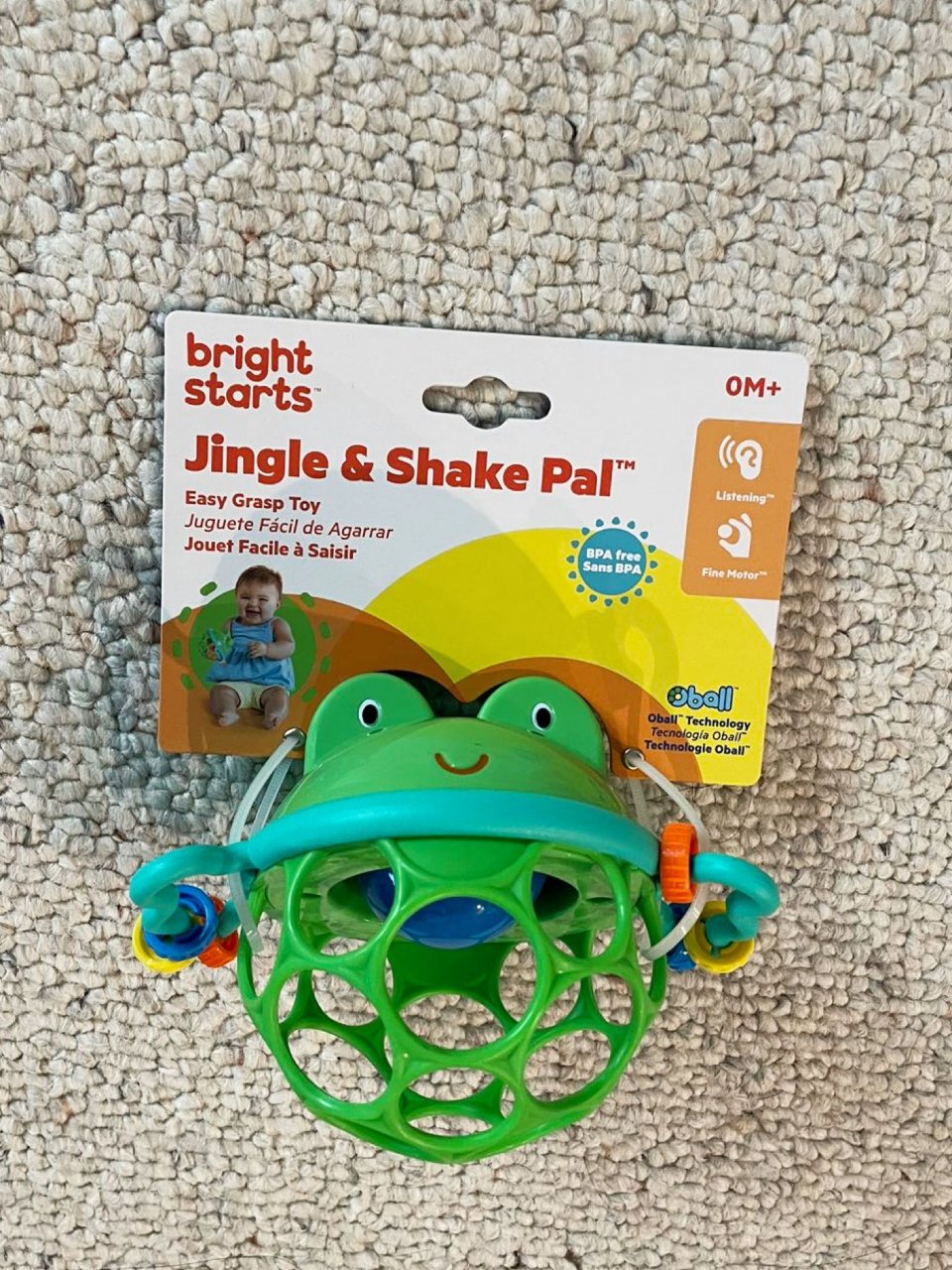 Bright Starts Oball Musical Toy, Jingle & Shake Pal, BPA-Free Easy-Grasp Baby Rattle Toy, Ages Newborn+ : Toys & Games