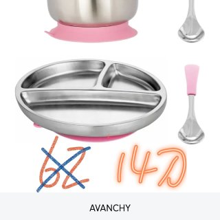 超好价的Avanchy不锈钢宝宝餐盘套装...