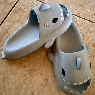 Women Shark Design Slides, Preppy Open Toe Flat Sandals For Daily | SHEIN USA