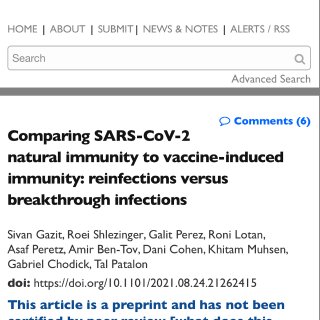 新冠感染后的自然免疫保护比辉瑞疫苗更能预...