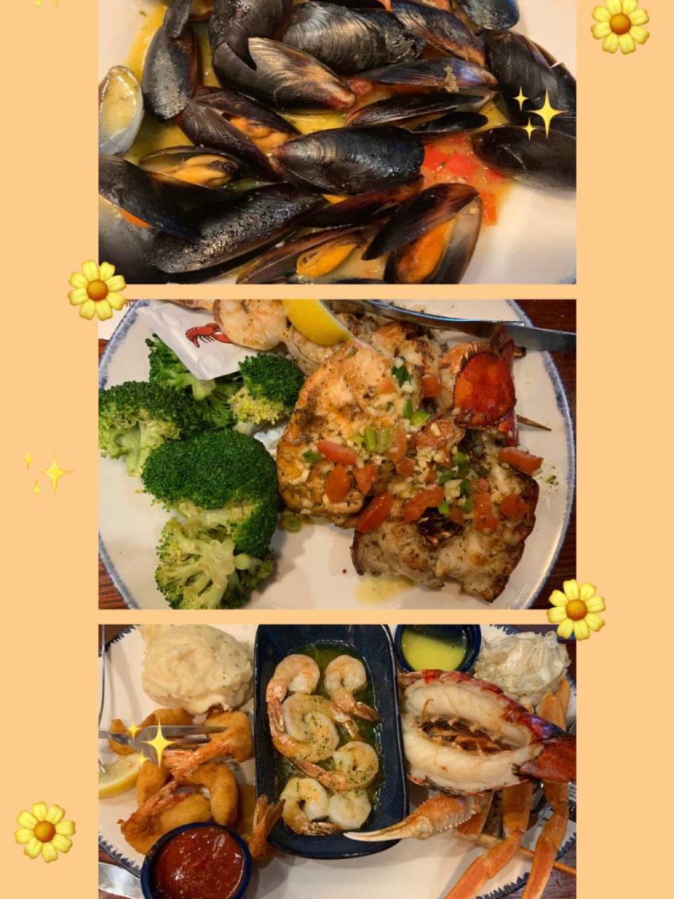 Red Lobster,Mussels,西兰花,螃蟹,Lobster,Shrimp,BBQ shrimp,鱼