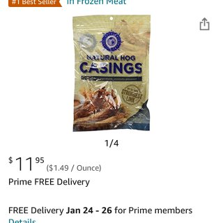 Amazon 亚马逊,Natural Hog Casings for Sausage by Overs