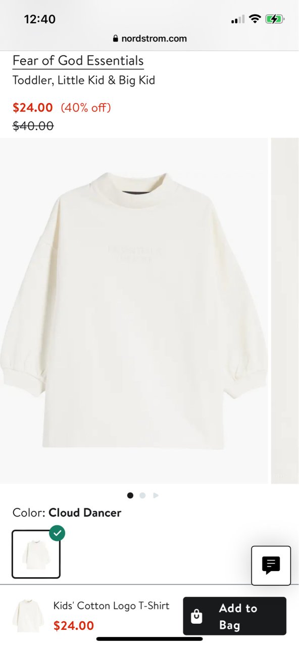 Fear of God Essentials Kids' Essentials Logo T-Shirt Dress | Nordstrom