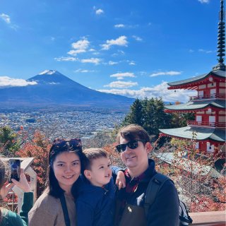 带娃一起看到富士山了！东京直达富士山火车...