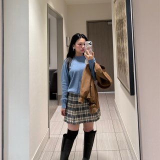 通勤穿搭｜队友衣柜凑出一个Miu系穿搭💙...