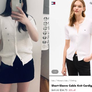 Short-Sleeve Cable Knit Cardigan | Tommy Hilfiger