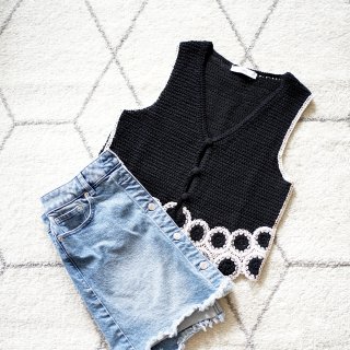 一衣多穿｜Mango黑白针织马甲...