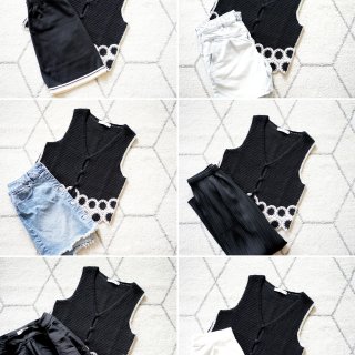 一衣多穿｜Mango黑白针织马甲...