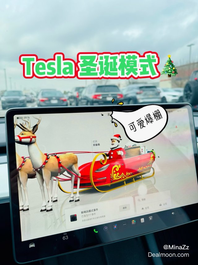 Tesla圣诞🎄模式开启🔛  可爱爆棚😍