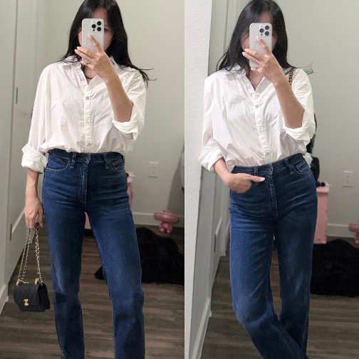 炭烧汉堡探店OOTD 牛仔裤白衬衫真的穿不厌