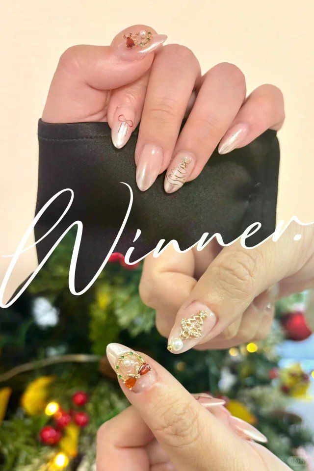 洛杉矶东区圣诞美甲🎄get海莉同款...