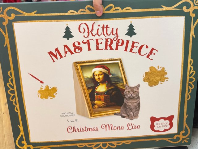 我家猫的圣诞新身份：蒙娜丽莎同事🥳