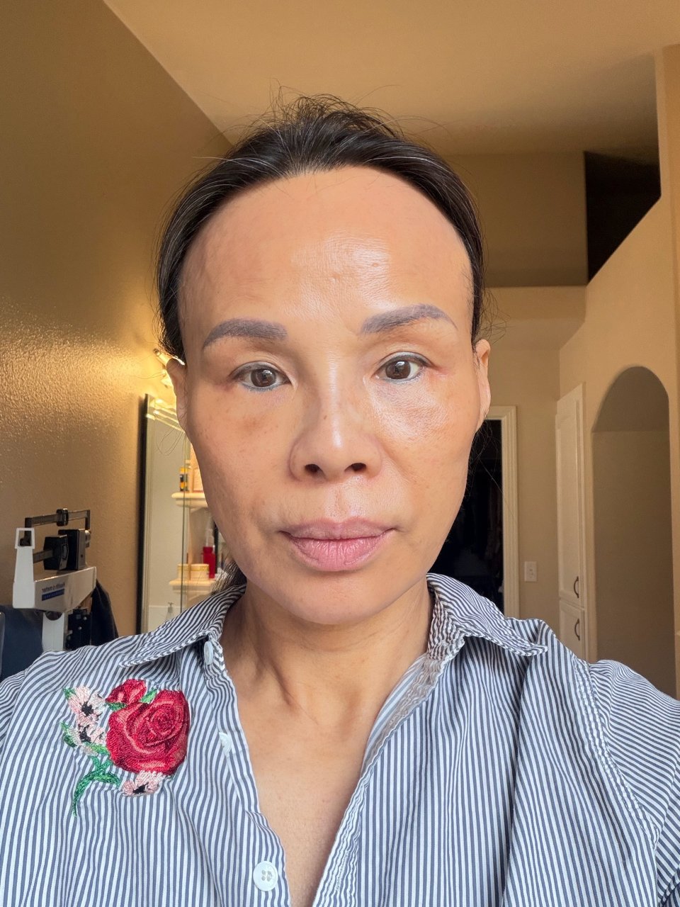 54岁真实妆前妆后｜不用滤镜的状态记录...