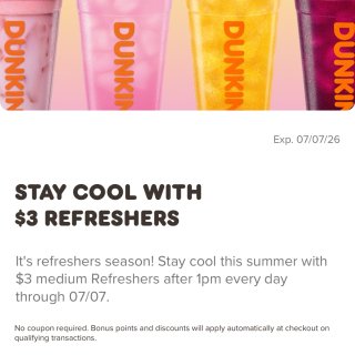 Dunkin' 的$3 冰乐饮料。...