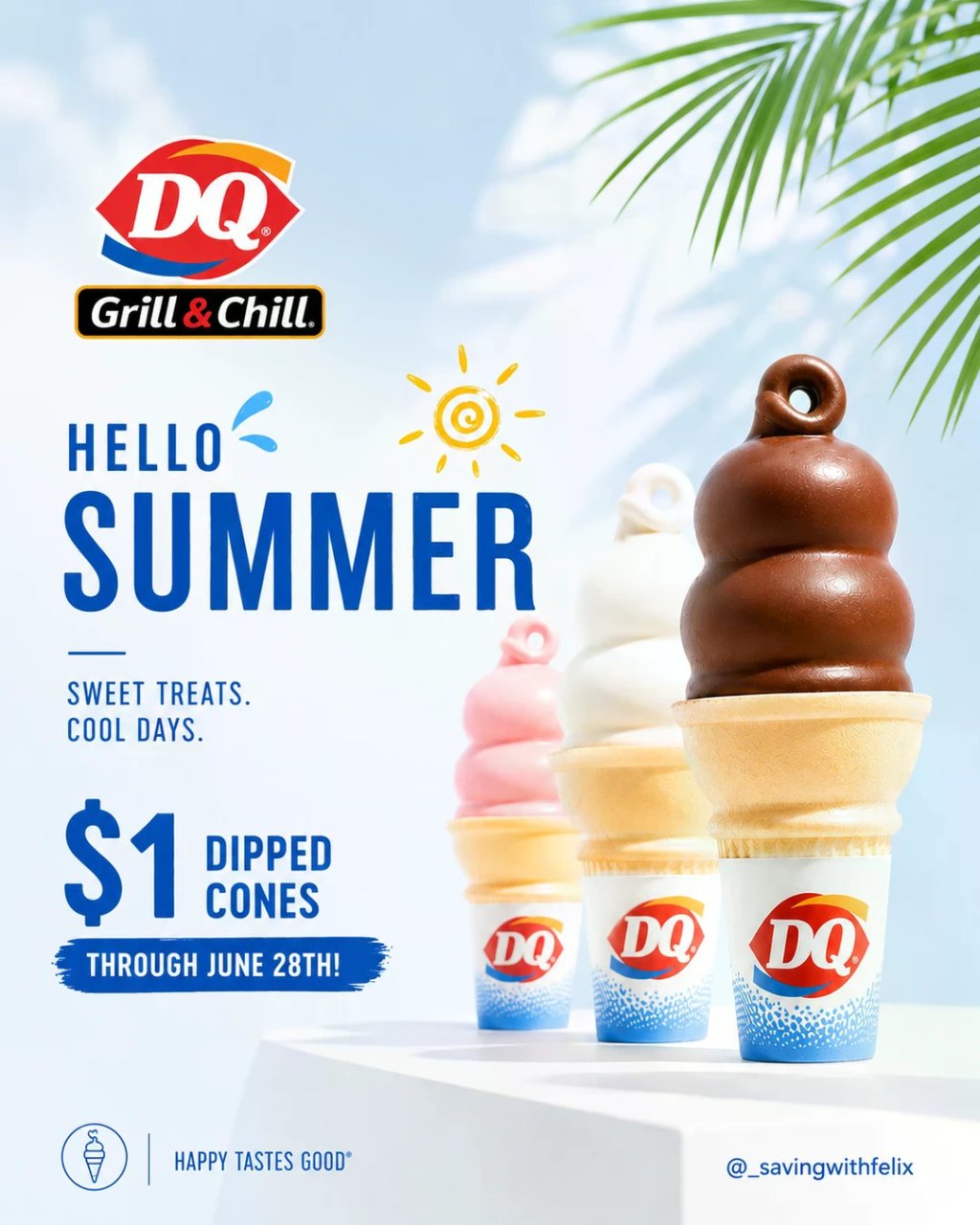 🍦DQ冰淇淋六月底还有$1 Dipped...