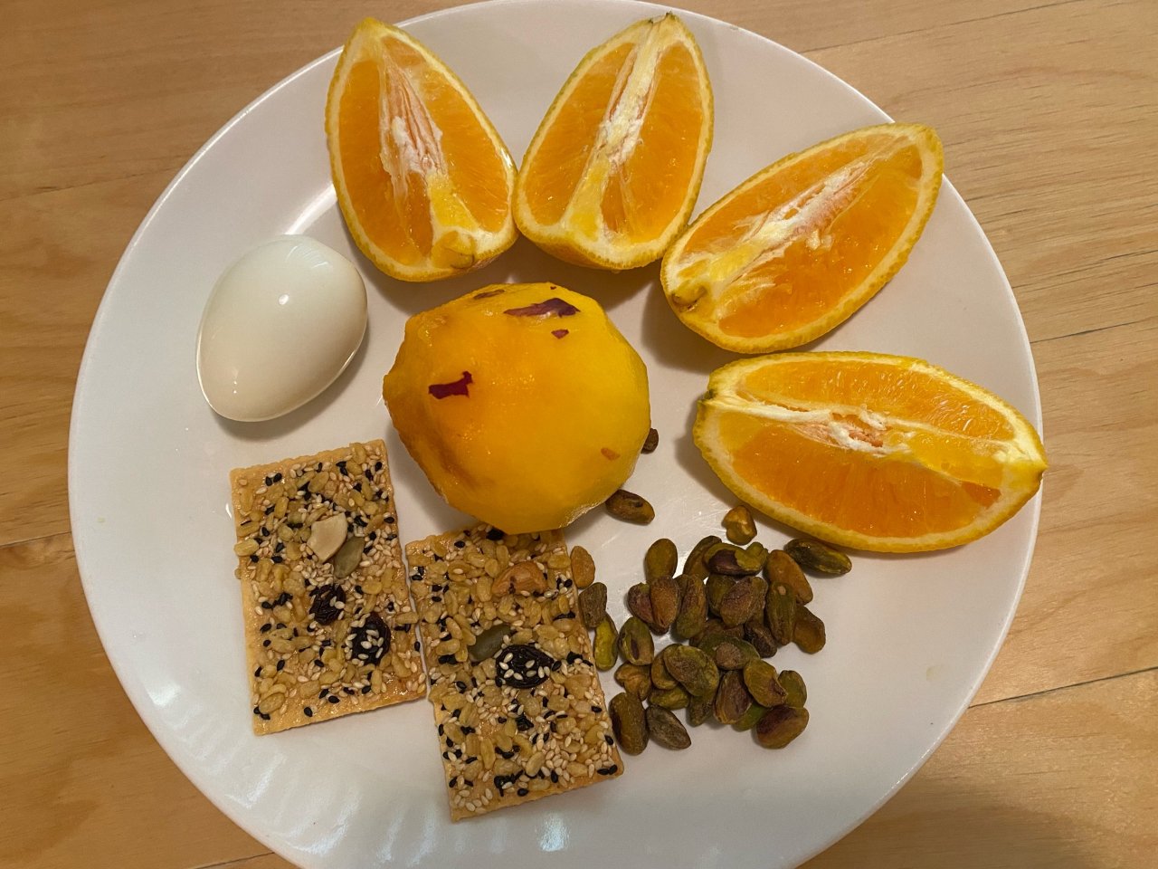 健康午餐😁有机94044黄桃🍑加州橙子🍊...