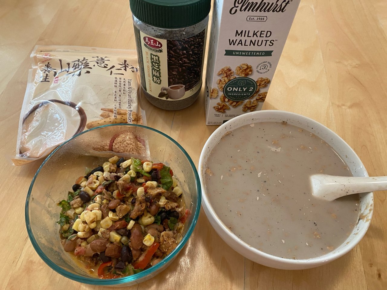 健康早餐之❤️山药薏仁粉 + 黑芝麻粉 ...