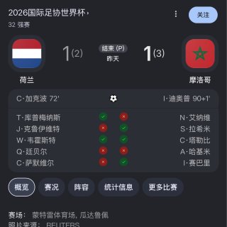 荷兰🇳🇱 vs 摩洛哥🇲🇦...