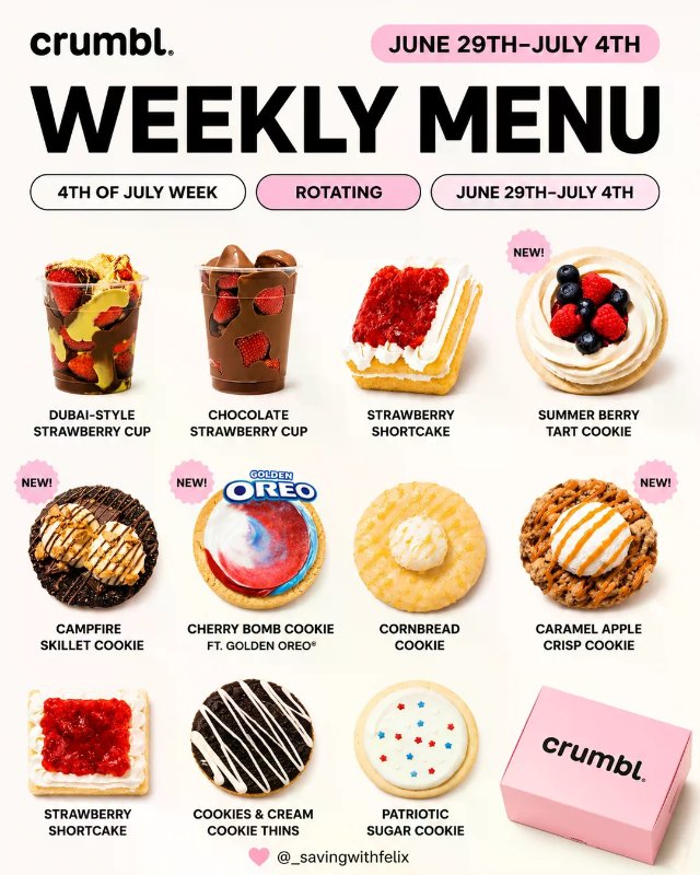 🍪 Crumbl 4款新菜单来了！...