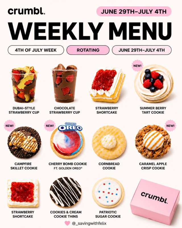 🍪 Crumbl 4款新菜单来了！...