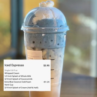 $2.95 DIY星巴克夏日椰蓝云朵拿铁...