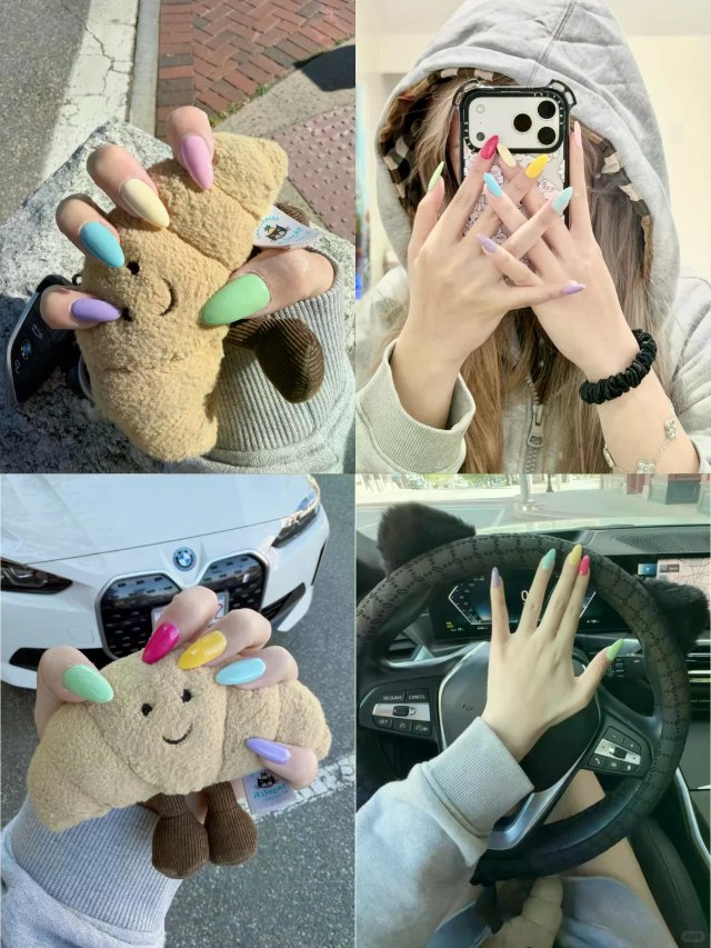 适合夏日的多巴胺彩虹美甲💅🌈