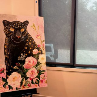 居家｜油画 我的豹子2...